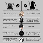 Gooseneck Electric Kettle, Variable Temperature Control & Presets, Pour Over Coffee & Tea Kettle, Stainless Steel Electric Pour Over Kettle, Rapid Heating, Black Tea Kettle, Glass Base