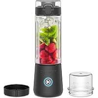Chefman Cordless Portable Blender for Smoothies and Shakes, BPA-Free 16 oz Blending Jar w/Stainless-Steel Blades, USB-C Rechargeable with Color-Changing LEDs, Dishwasher-Safe Accessories - Black