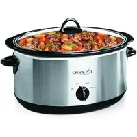 Crock-Pot 7 Quart Oval Manual Slow Cooker, Stainless Steel (SCV700-S-BR), Versatile Cookware for Large Families or Entertaining